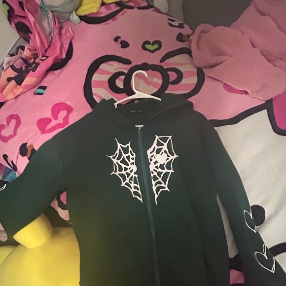 dark green jacket~spider webs - Picture 1 of 1